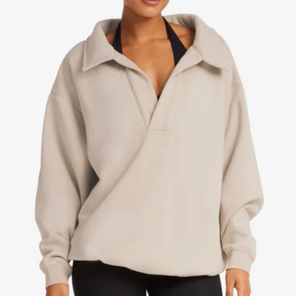 CROP SHOP BOUTIQUE Oversized collar sweatshirt, fawn S
